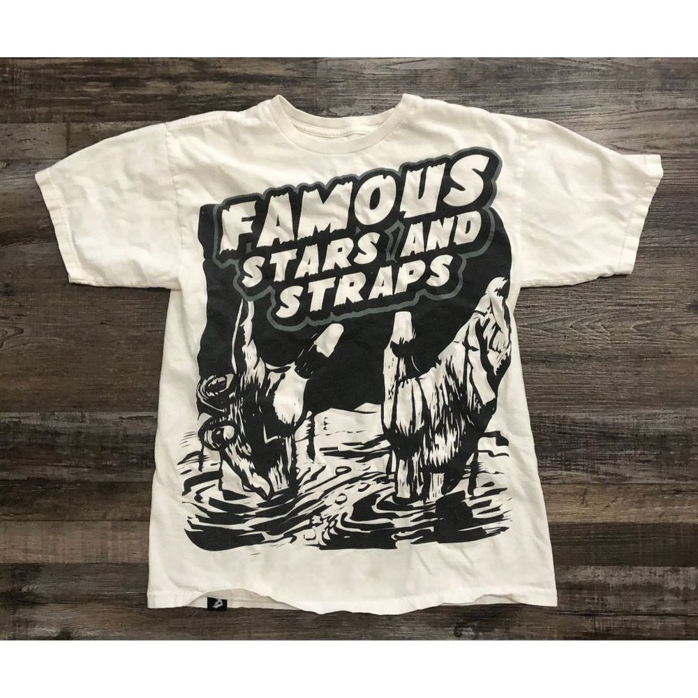 Famous Stars And Straps Mens Medium White Tee T Shirt